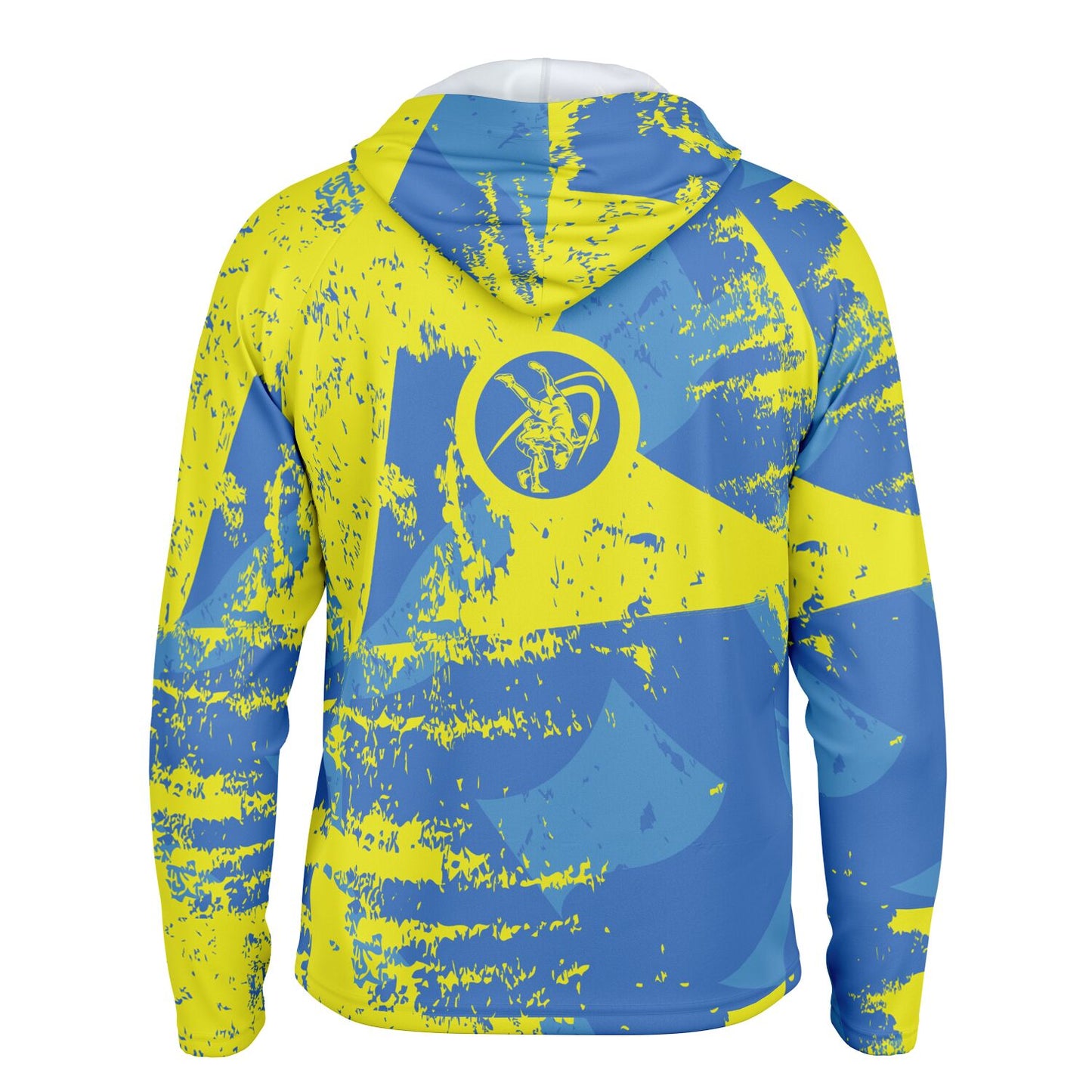 4Wrestlers Pins Equals Wins Men's Wrestling Long Sleeve Hooded Performance Shirt - AOP