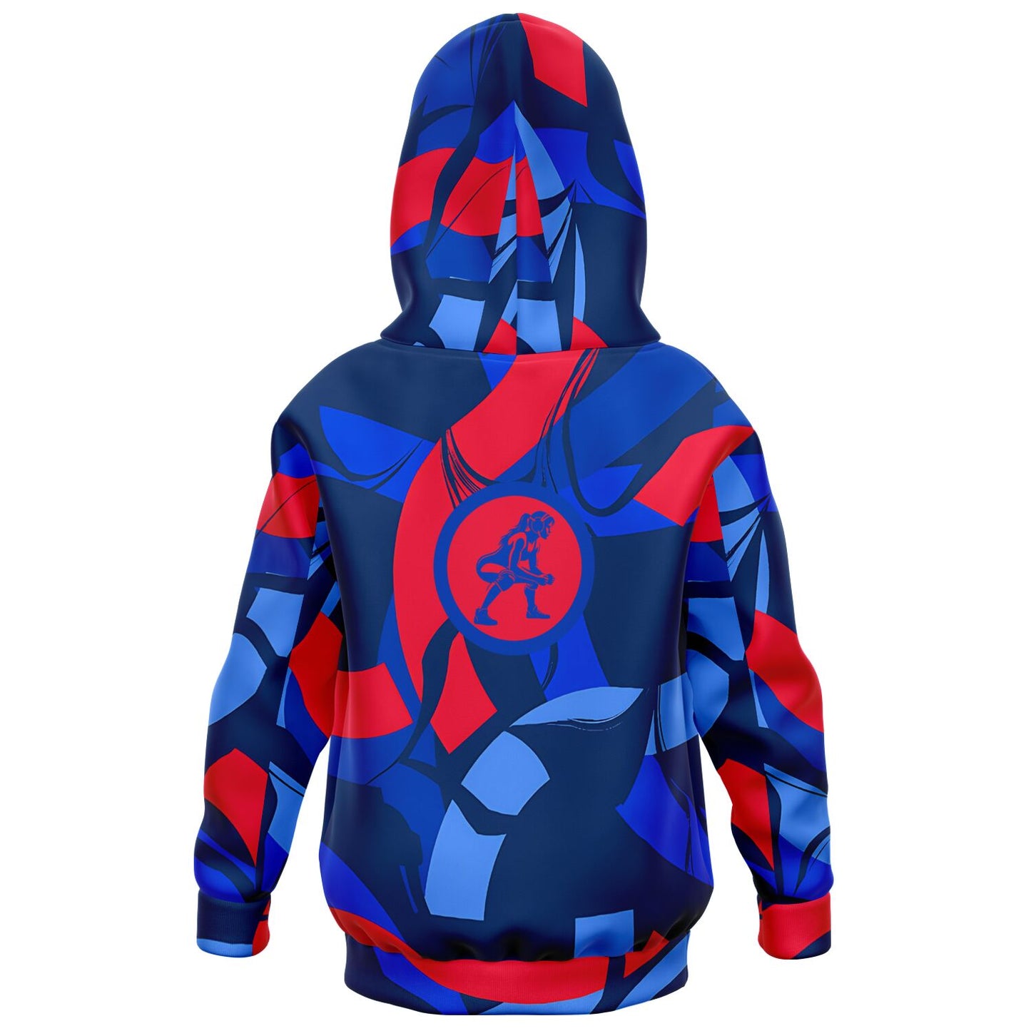 4Wrestlers Patriotic Red & Blue Youth Girls Wrestling Athletic Kids Hoodie - AOP