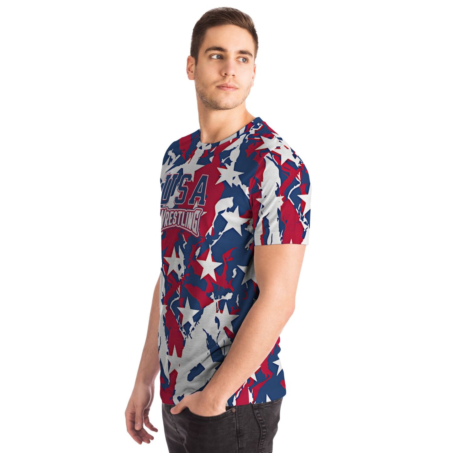 USA Wrestling Patriotic Print Premium T-Shirt