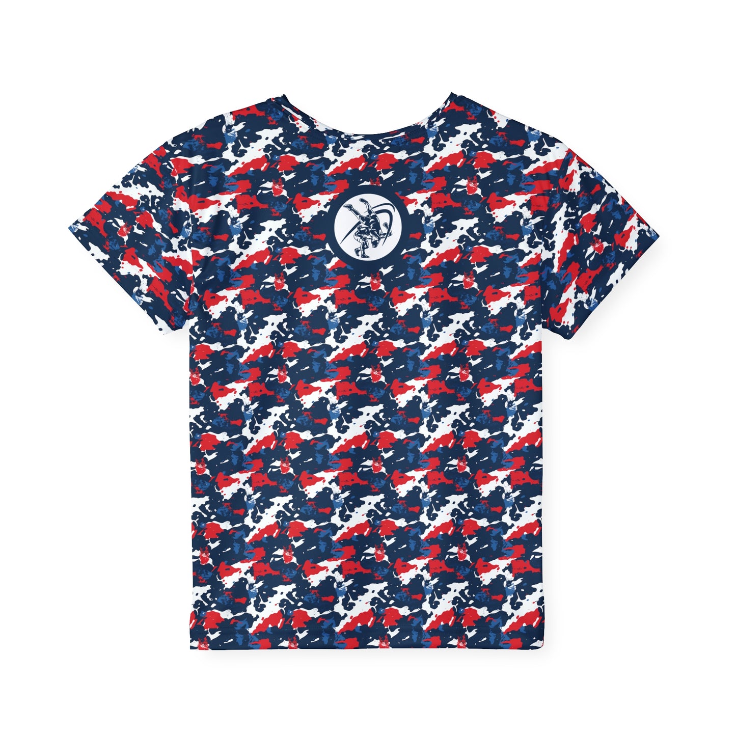 Kids Wrestling Sports Jersey - Red, White & Blue Camouflage Tee