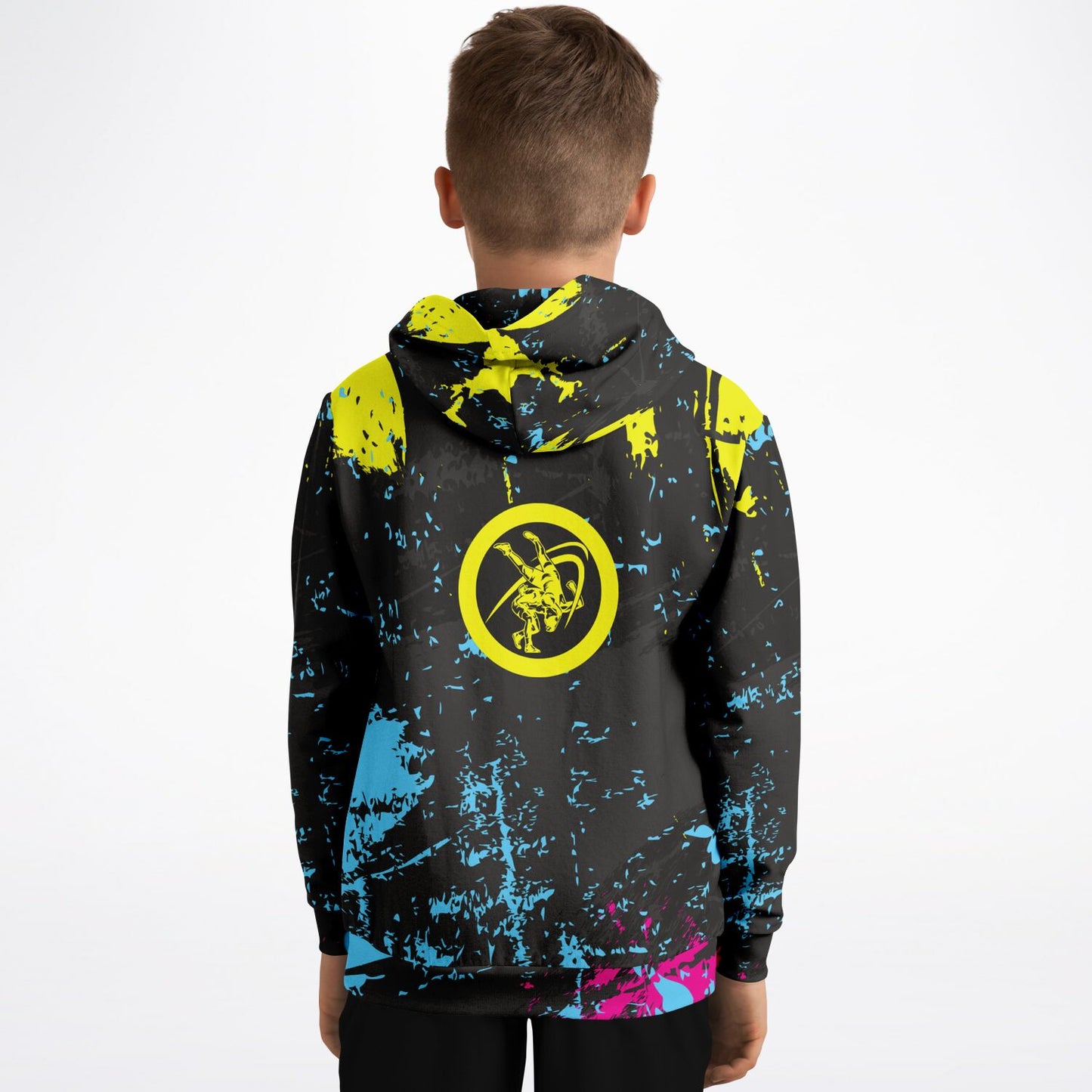4Wrestlers Midnight Splatter Youth Wrestling Athletic Kids Hoodie - AOP
