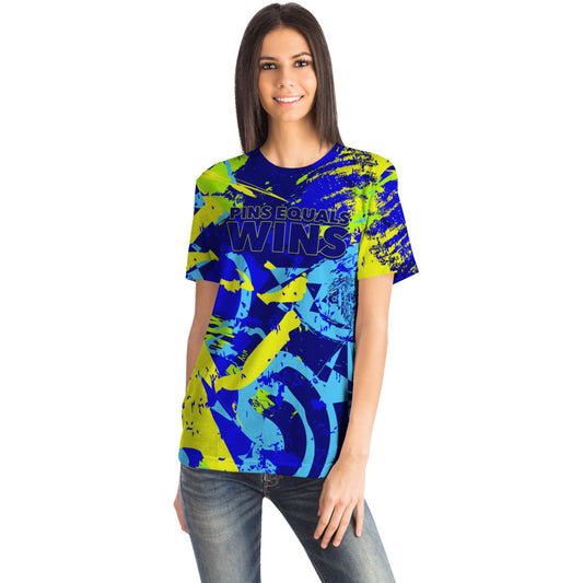 4Wrestlers Pins Equals Wins Blue Abstract Womens Wrestling All Over Print T-shirt