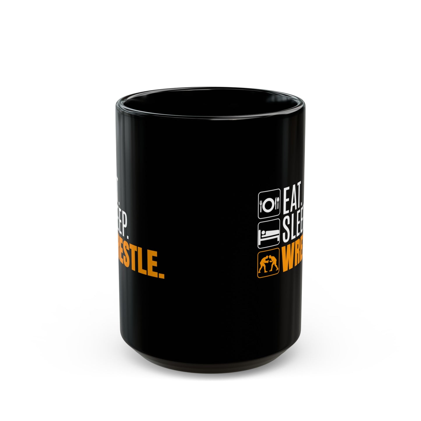 Eat Sleep Wrestle Wrestling Black Mug (11oz, 15oz) Gift for Wrestling Coach Wrestler Dad