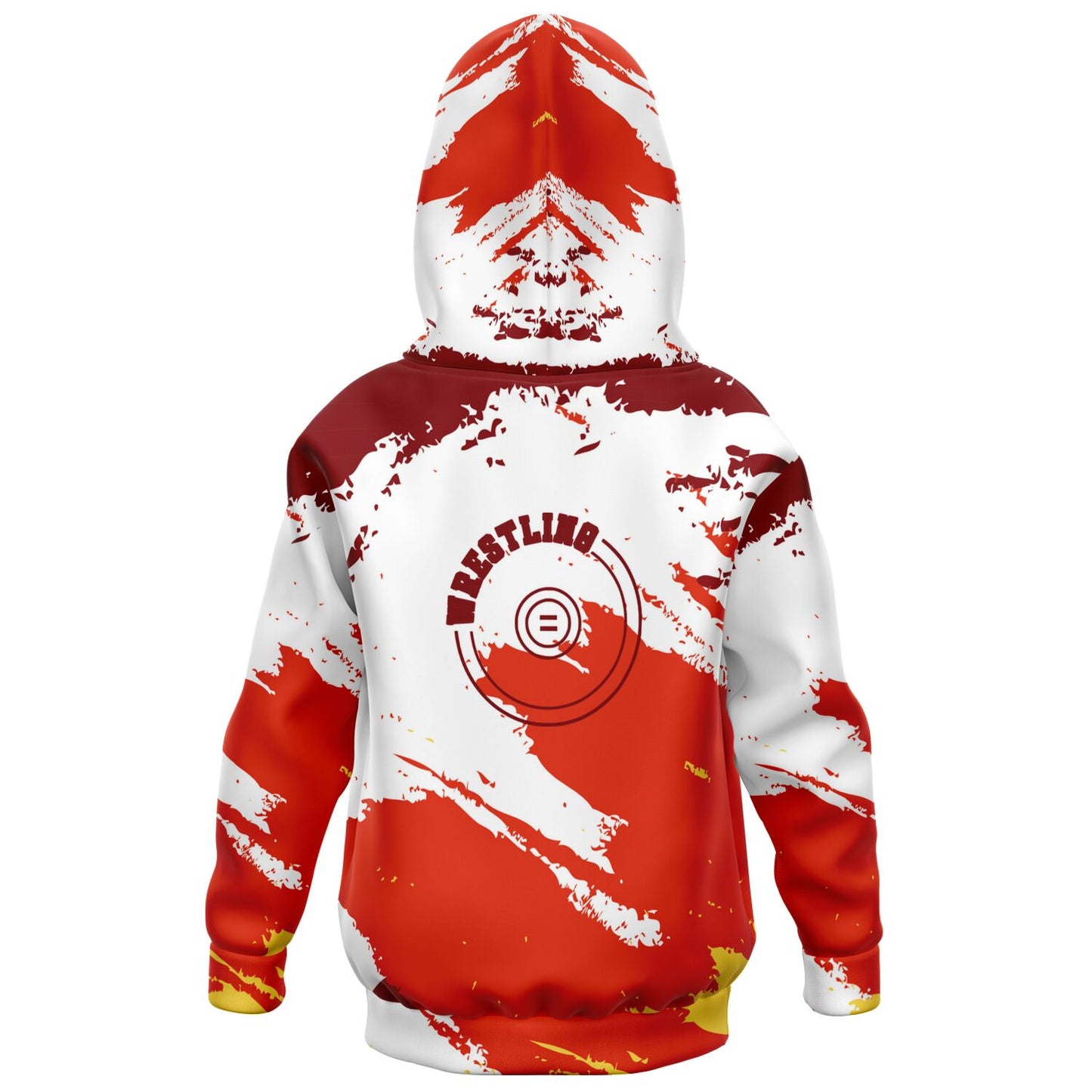 4Wrestlers Burgundy & White Leave It On The Mat Youth Girls Wrestling Athletic Kids Hoodie - AOP