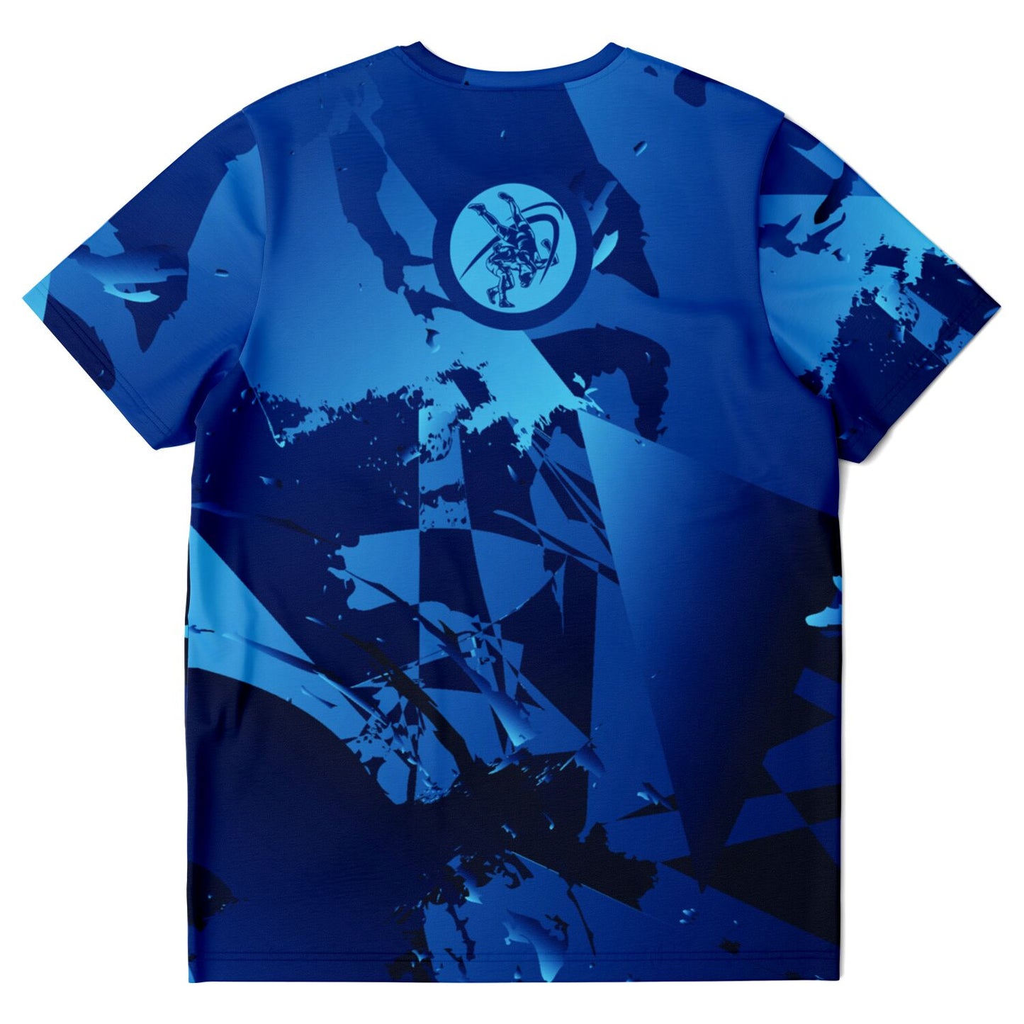 Mens Wrestling Abstract Blue Wrestler Sublimated T-shirt