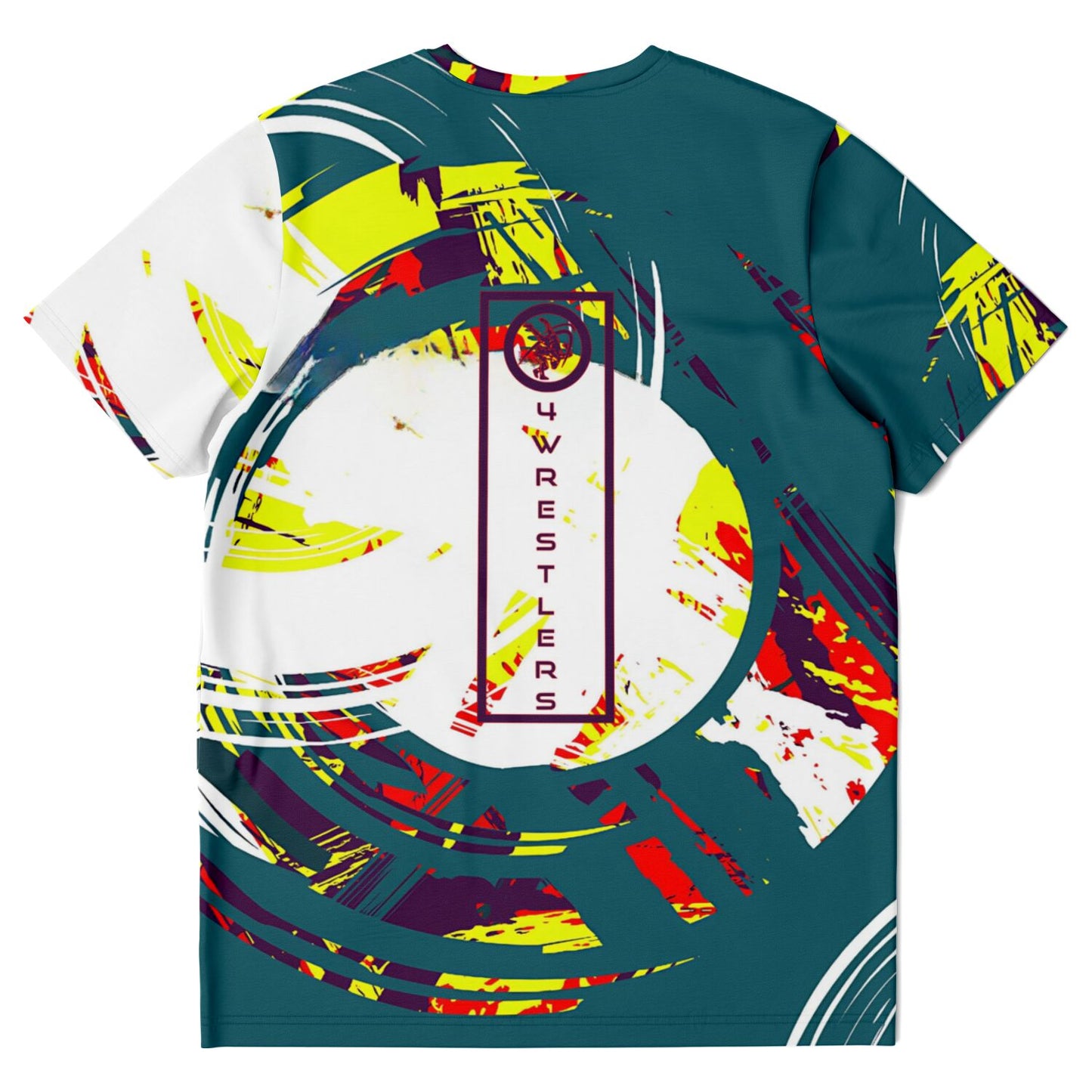 4Wrestlers Green and Purple Abstract All Over Print Premium T-shirt
