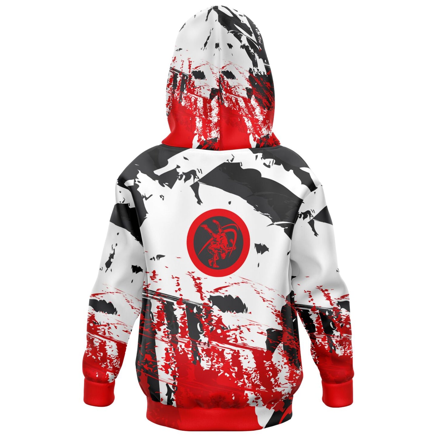 4Wrestlers Red & White Splatter Youth Wrestling Athletic Kids Hoodie - AOP
