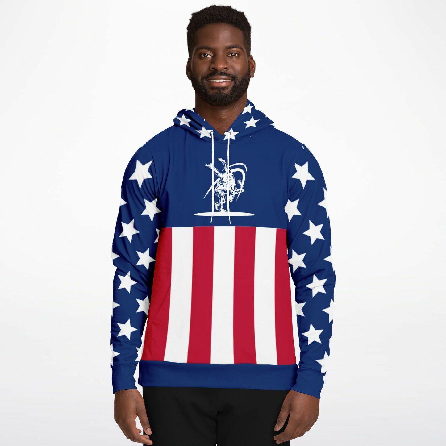 USA American Flag Wrestling Athletic Hoodie - AOP