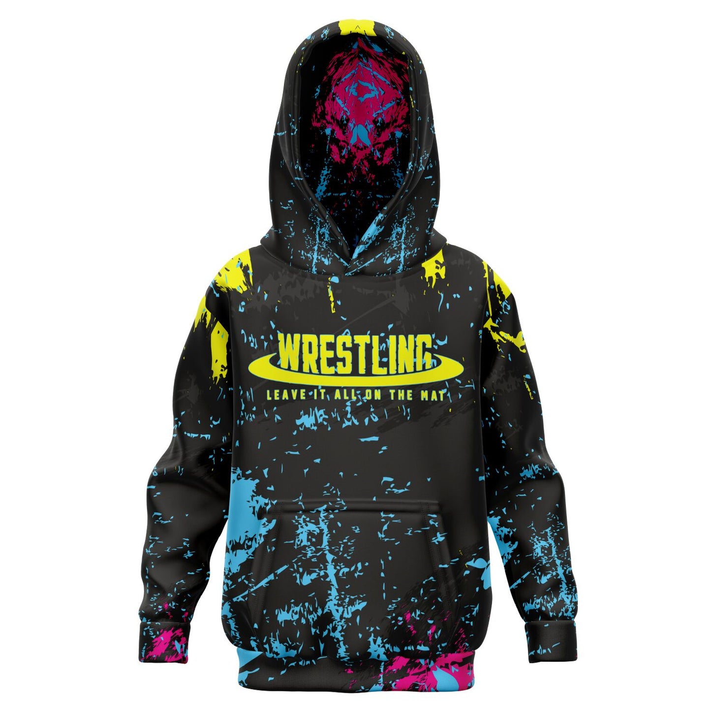 4Wrestlers Midnight Splatter Youth Wrestling Athletic Kids Hoodie - AOP