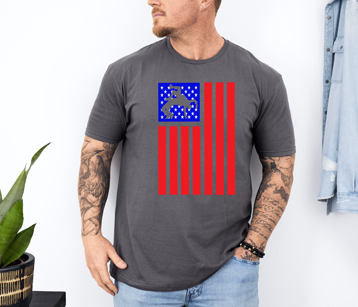 American Flag Wrestling Team Gift for a Wrestler Coach Unisex Softstyle Freestyle Wrestling T-Shirt Gender Neutral Tee