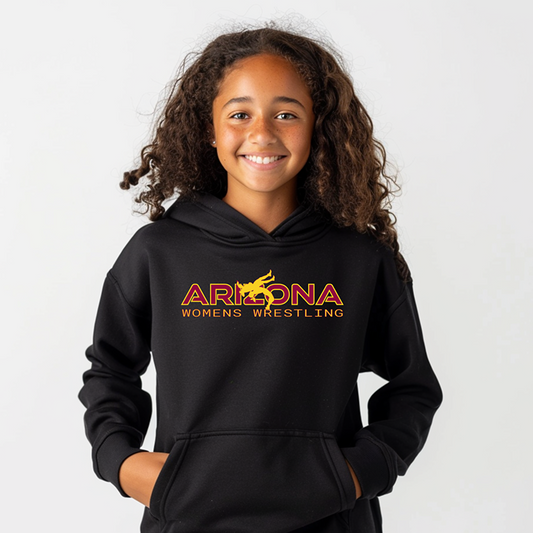 Arizona Women Wrestling Girl High School Wrestler Team Gift Youth Hoodie Heavy Blend Hooded Sweatshirt