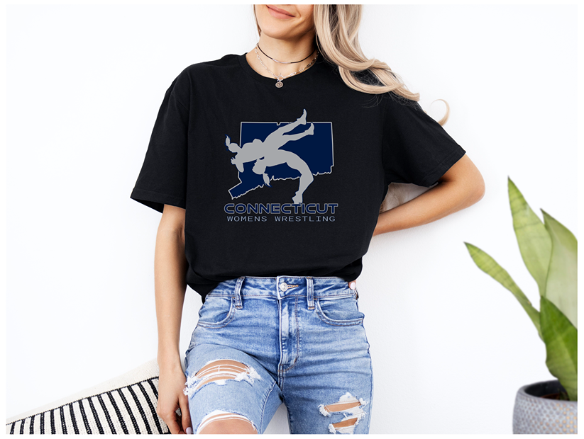 Connecticut Women Wrestling Girls High School Wrestler Team print Unisex Softstyle T-Shirt