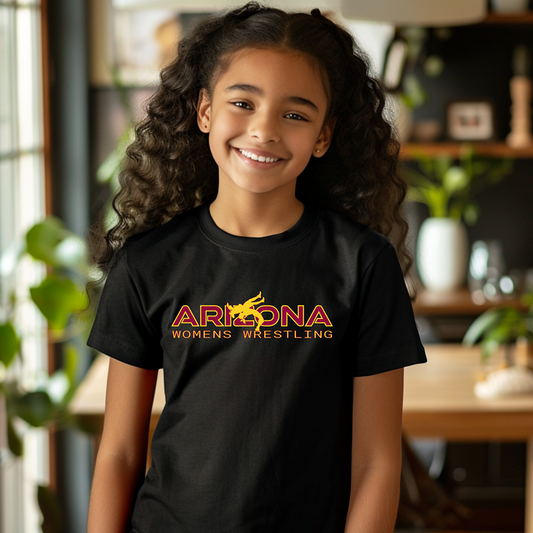 Arizona Wrestling Girls Junior High School Wrestler Team Youth Freestyle Wrestling T-Shirt Kids Wrestler Tee
