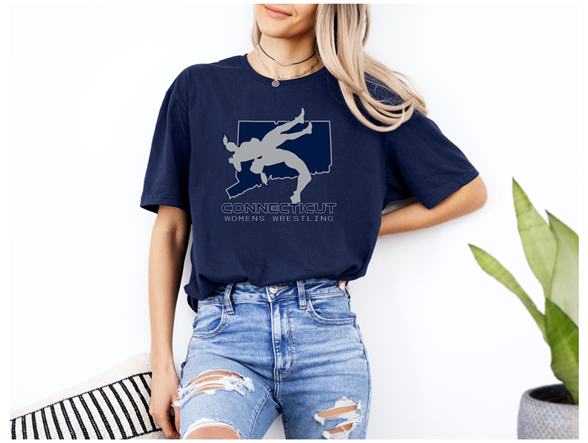 Connecticut Women Wrestling Girls High School Wrestler Team print Unisex Softstyle T-Shirt