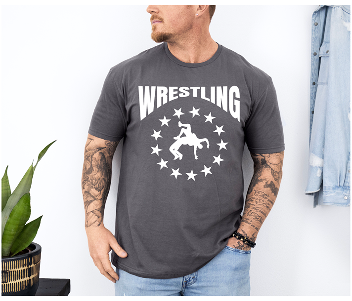 Wrestling Silhouette Wrestler Unisex Softstyle Freestyle Wrestling T-Shirt Gender Neutral Tee