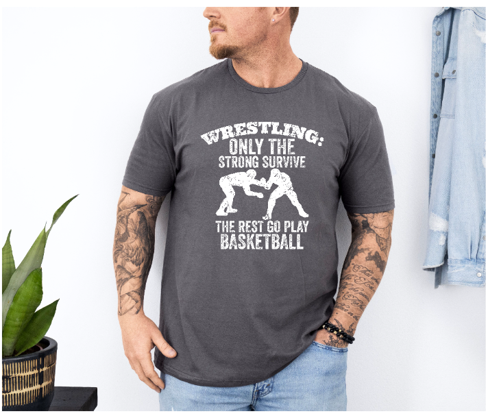 Only Strong Survive Wrestling Quote Unisex Softstyle Freestyle Wrestling T-Shirt Gender Neutral Tee