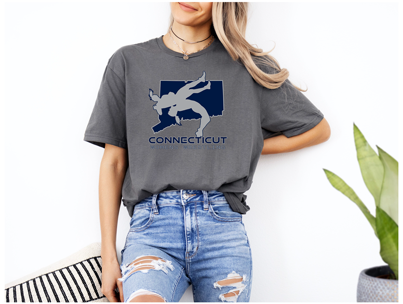 Connecticut Women Wrestling Girls High School Wrestler Team print Unisex Softstyle T-Shirt