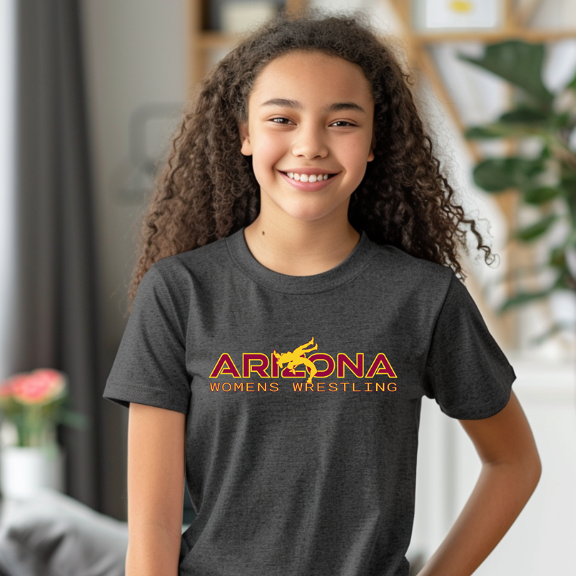 Arizona Wrestling Girls Junior High School Wrestler Team Youth Freestyle Wrestling T-Shirt Kids Wrestler Tee