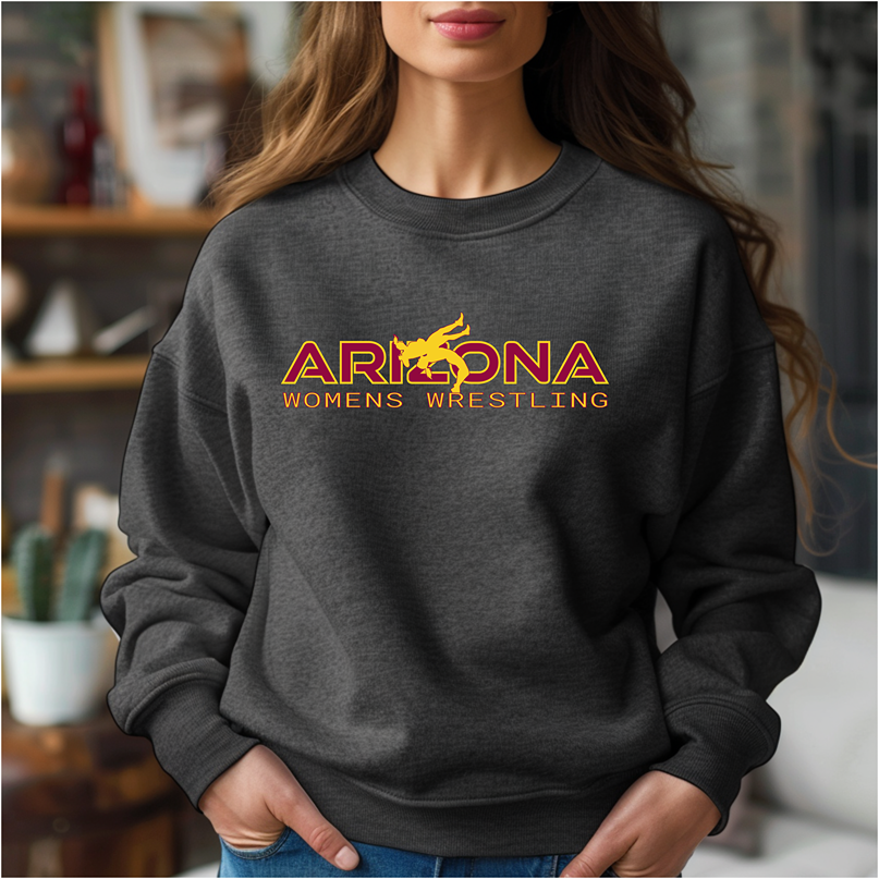 Arizona Women Wrestling Girl High School Wrestler Team Warm Cozy Comfortable Unisex Crewneck Sweatshirt