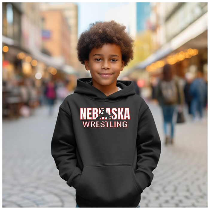 Nebraska Wrestler Gear Wrestling Team Coach State Pride Gift Youth Hoodie Heavy Blend Hooded Sweatshirt