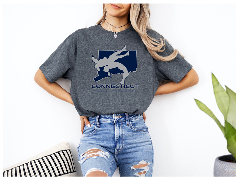 Connecticut Women Wrestling Girls High School Wrestler Team print Unisex Softstyle T-Shirt