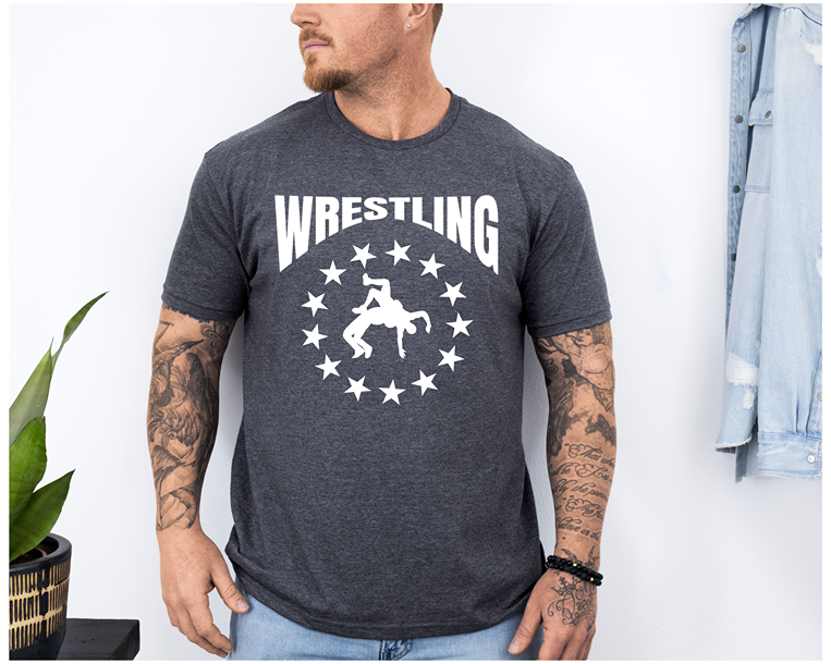 Wrestling Silhouette Wrestler Unisex Softstyle Freestyle Wrestling T-Shirt Gender Neutral Tee