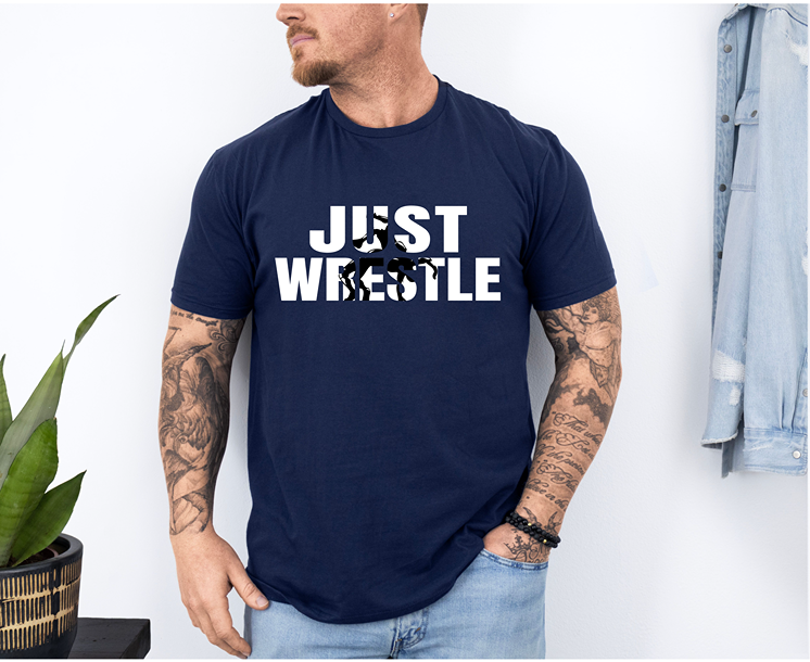 Just Wrestle Wrestling Gift for Wrestler Unisex Softstyle Freestyle Wrestling T-Shirt Gender Neutral Tee