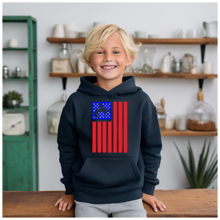 American Flag Wrestling Team Gift for a Wrestler Drill Coach Youth Hoodie Heavy Blend Hooded Sweatshirt