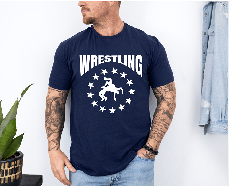Wrestling Silhouette Wrestler Unisex Softstyle Freestyle Wrestling T-Shirt Gender Neutral Tee
