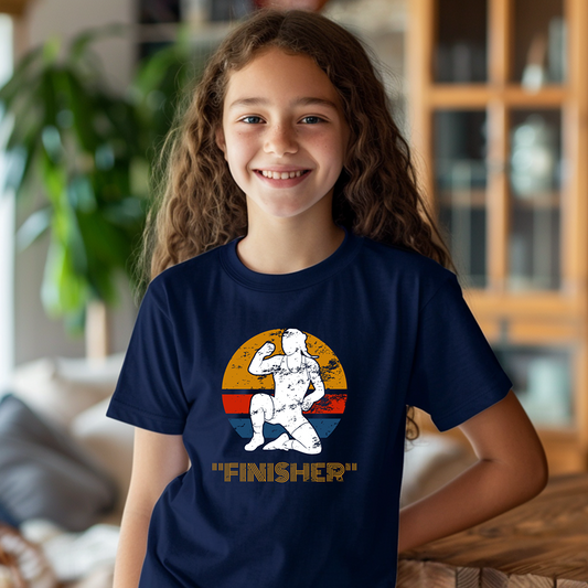 Retro Style Girls Wrestler Female Wrestle Youth Freestyle Wrestling T-Shirt Kids Wrestler Tee