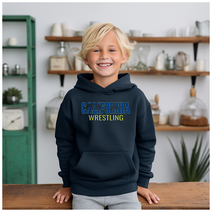 California Wrestling Wrestler Silhouette Californian Ca Gift Youth Hoodie Heavy Blend Hooded Sweatshirt