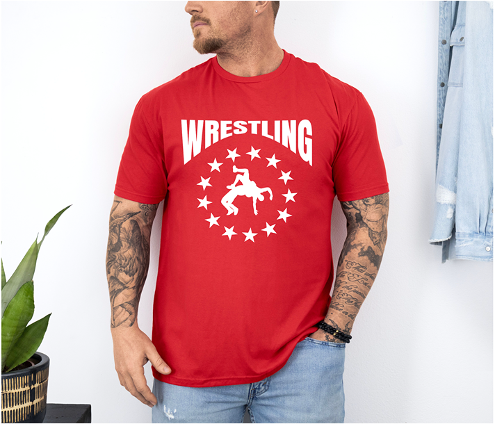 Wrestling Silhouette Wrestler Unisex Softstyle Freestyle Wrestling T-Shirt Gender Neutral Tee
