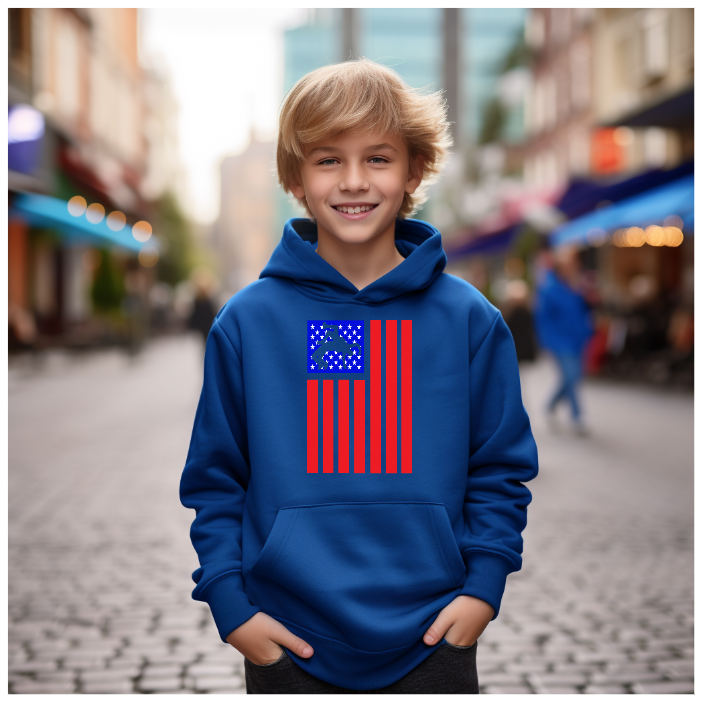American Flag Wrestling Team Gift for a Wrestler Drill Coach Youth Hoodie Heavy Blend Hooded Sweatshirt