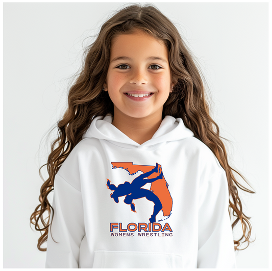 Florida Tween Wrestling Girls High School Wrestler Team Gift Youth Hoodie Heavy Blend Hooded Sweatshirt