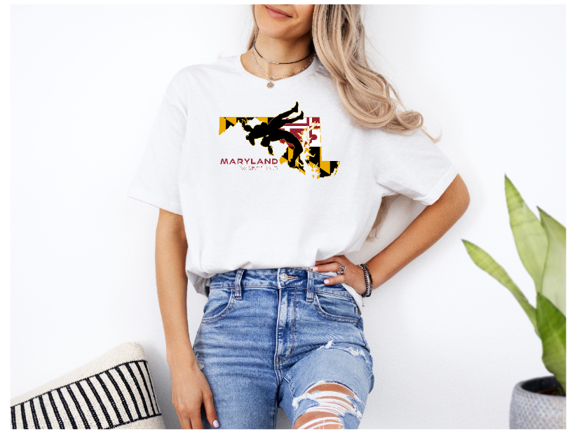 Maryland High School Girls Wrestling Marylander State Flag design Unisex Softstyle T-Shirt