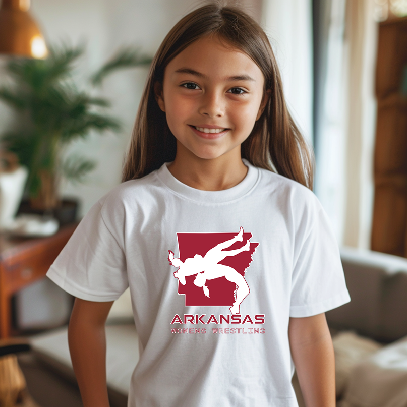 Arkansas Women Wrestling Junior High School Girls Wrestler Team Youth Freestyle Wrestling T-Shirt Kids Wrestler Tee
