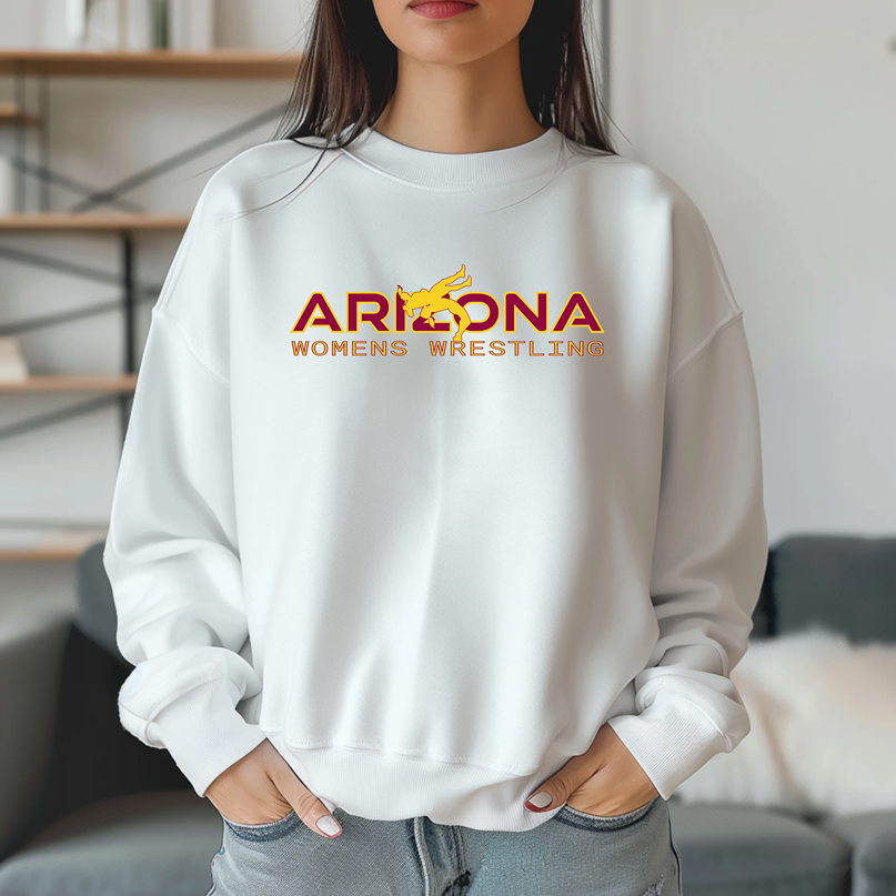 Arizona Women Wrestling Girl High School Wrestler Team Warm Cozy Comfortable Unisex Crewneck Sweatshirt