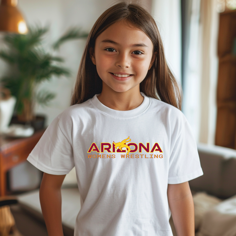 Arizona Wrestling Girls Junior High School Wrestler Team Youth Freestyle Wrestling T-Shirt Kids Wrestler Tee
