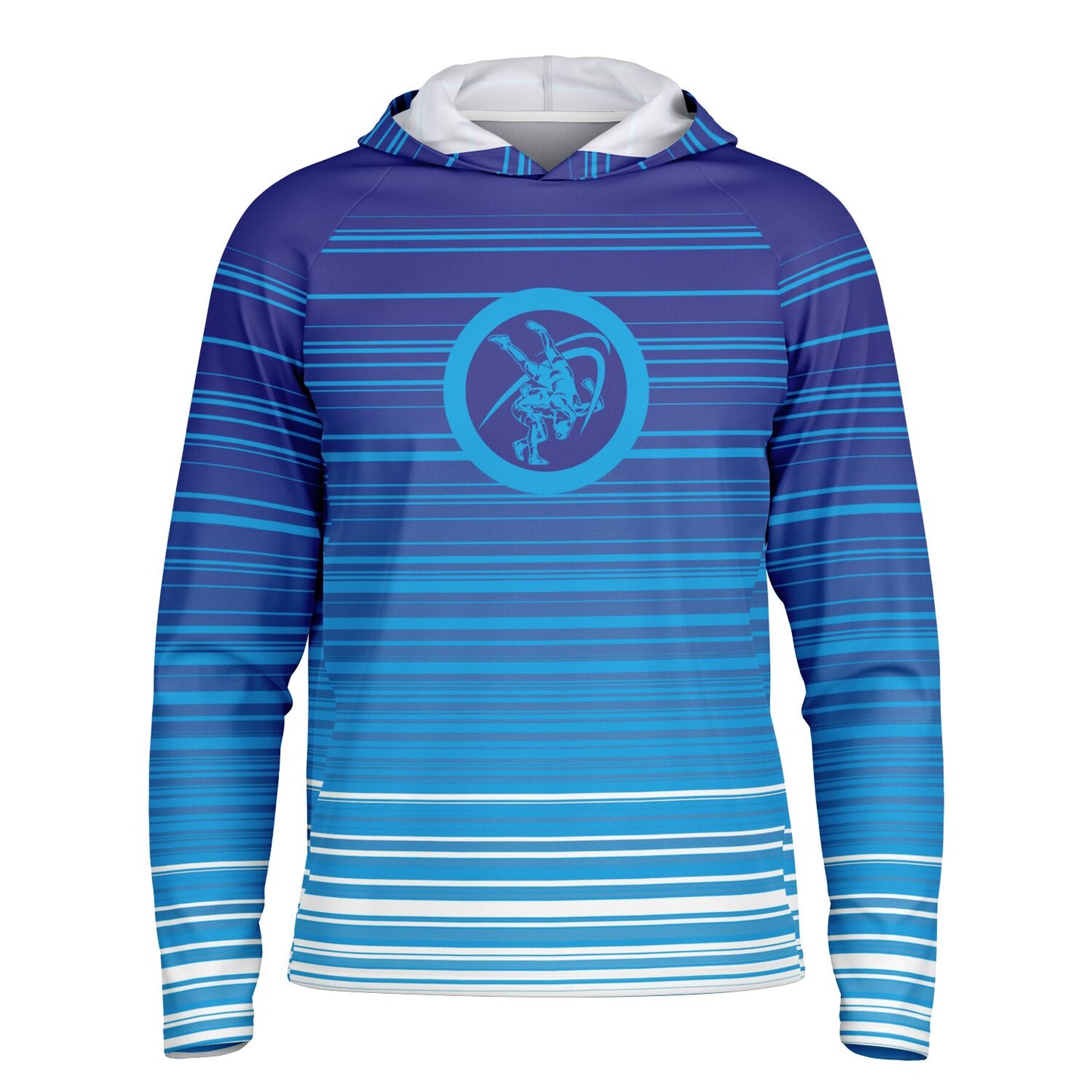 4Wrestlers 24-7 Wrestling Men's Long Sleeve Hooded Performance Shirt - AOP