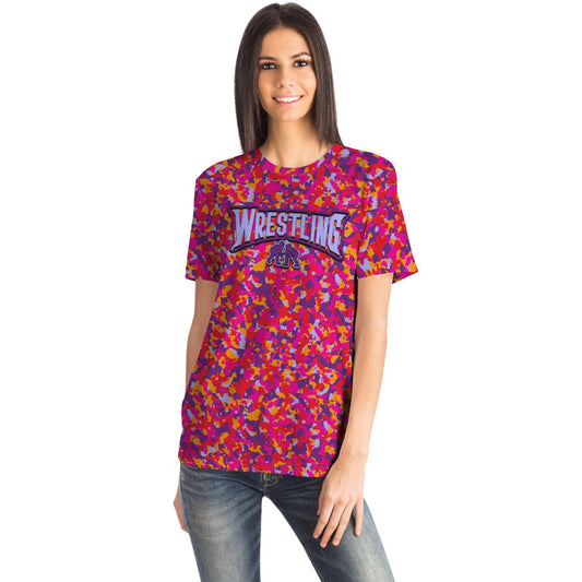 4Wrestlers Pink Camo Sublimated Womens Wrestling T-shirt