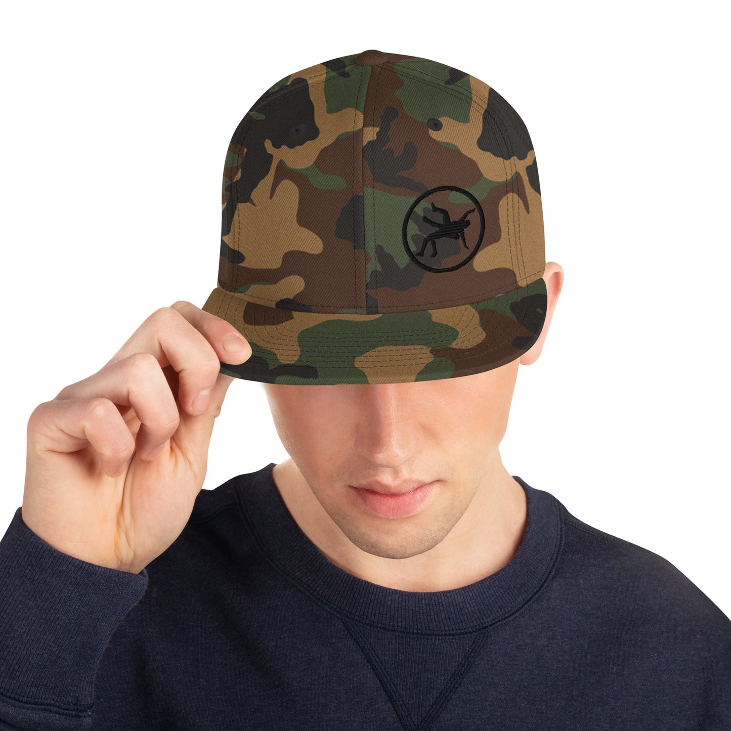 4Wrestlers Logo Camo Flat Bill Snapback Hat
