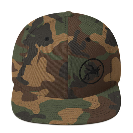 4Wrestlers Logo Camo Flat Bill Snapback Hat