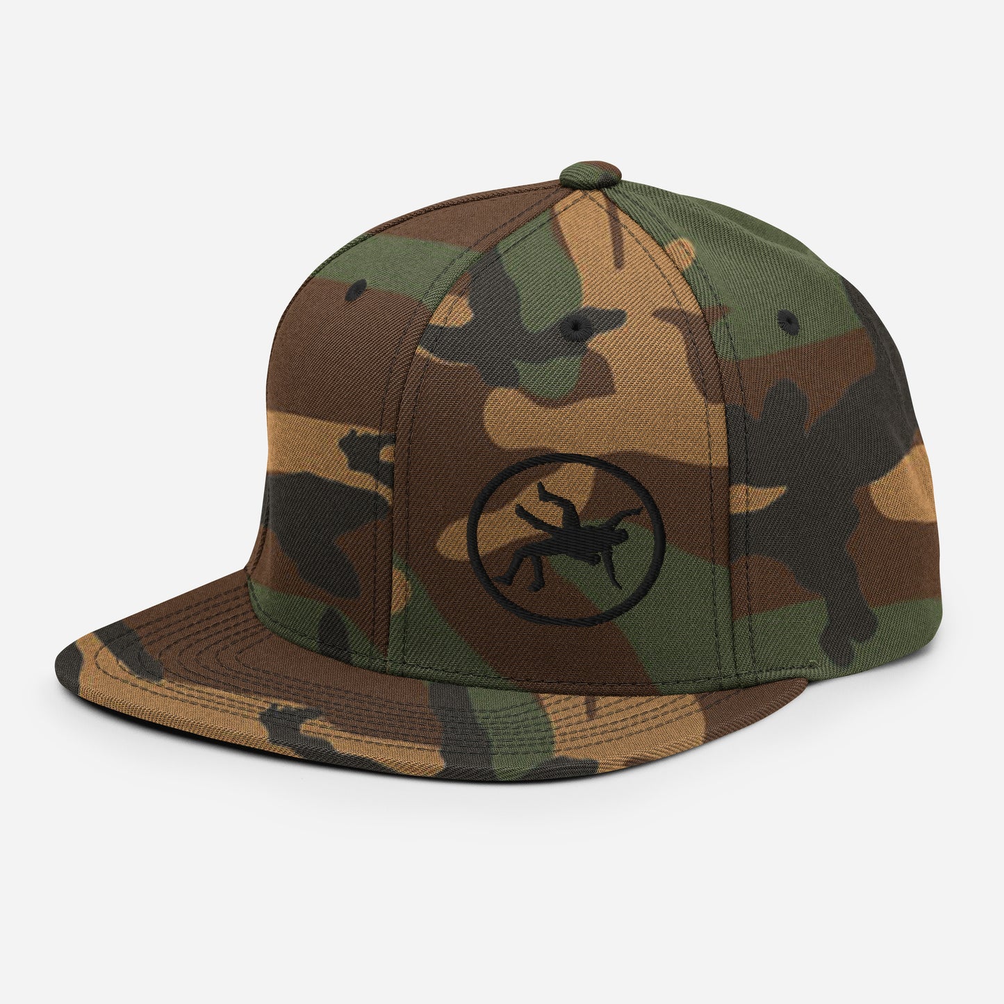 4Wrestlers Logo Camo Flat Bill Snapback Hat