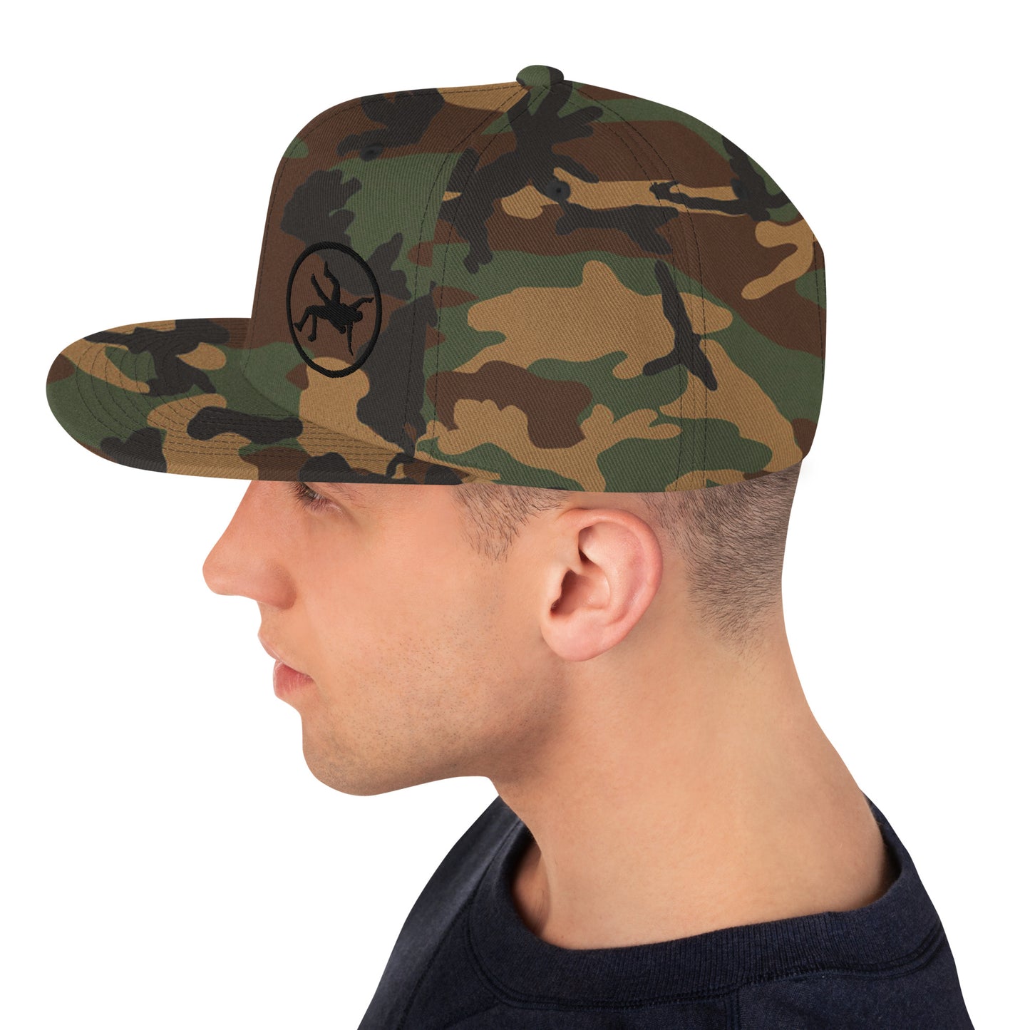 4Wrestlers Logo Camo Flat Bill Snapback Hat