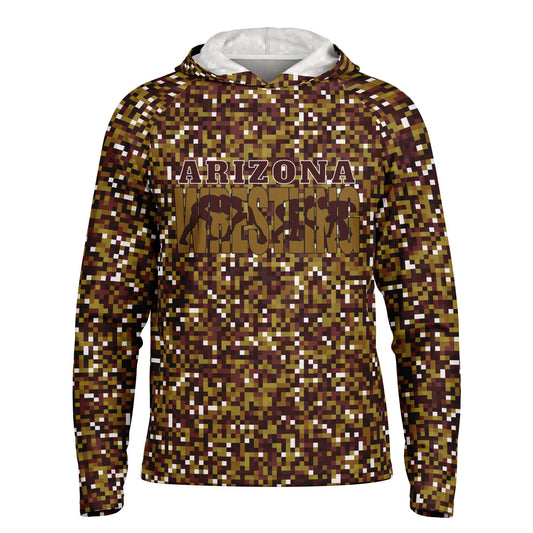 State Of Arizona Wrestling Men's Wrestler Long Sleeve Hooded Performance Shirt - AOP