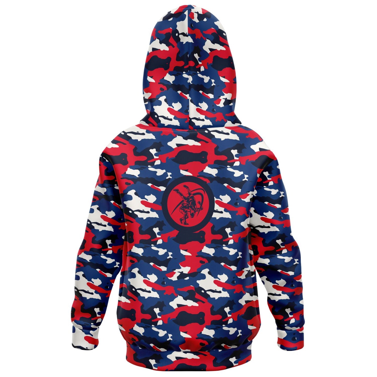 4Wrestlers Patriotic Red White Blue Camo Youth Wrestling Athletic Kids Hoodie - AOP