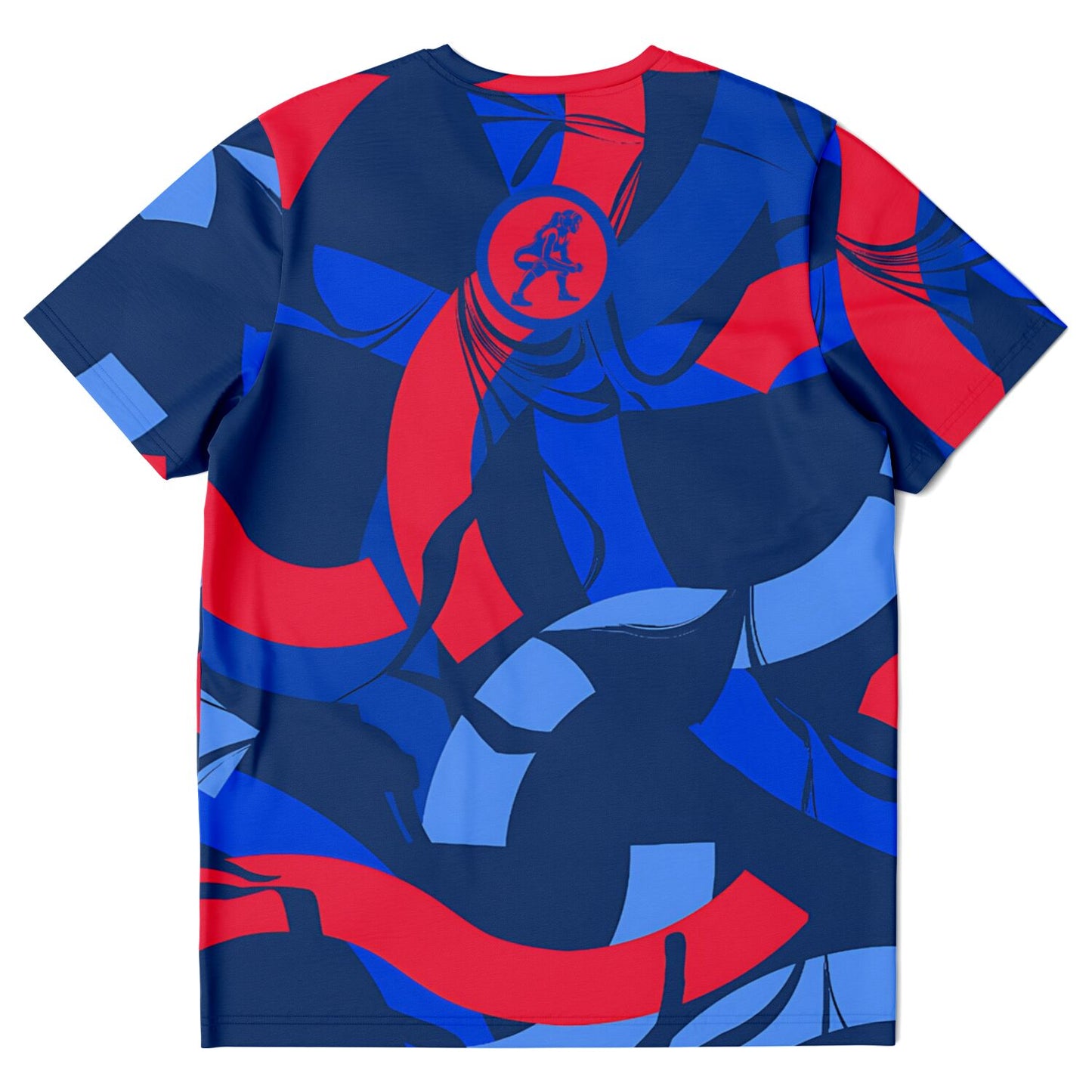 4Wrestlers Patriotic Red & Blue Abstract Womens Wrestling All Over Print T-shirt
