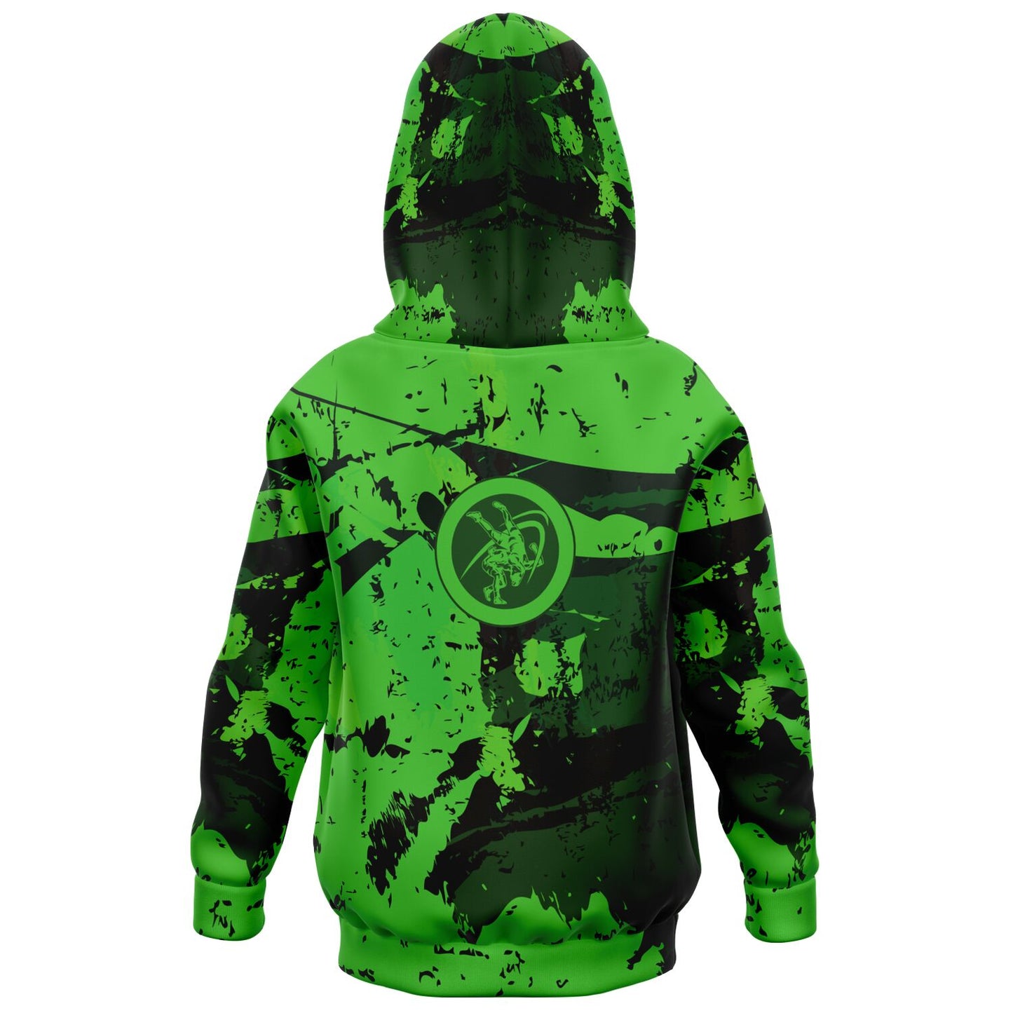 4Wrestlers Green Pins Equals Wins Youth Wrestling Athletic Kids Hoodie - AOP
