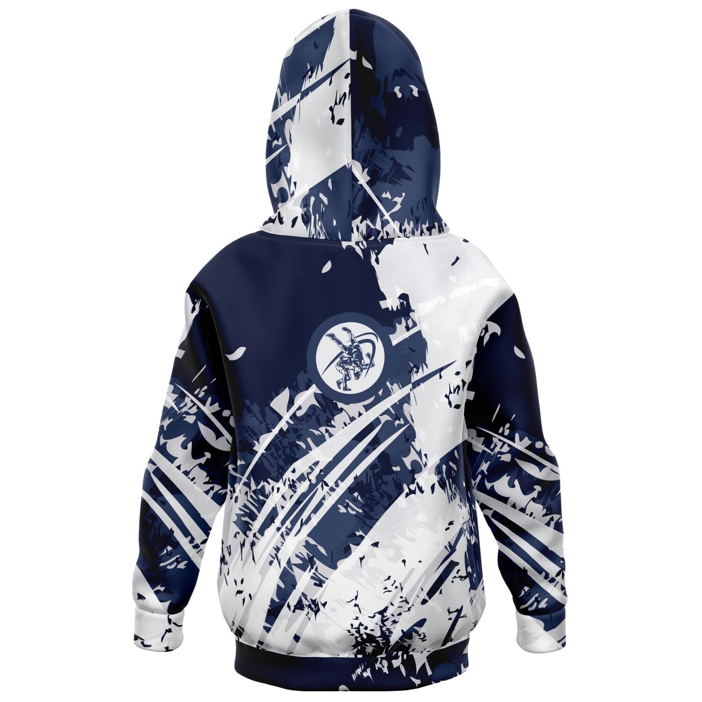 4Wrestlers Youth Wrestling Blue Splatter Athletic Kids Hoodie - AOP Sublimated