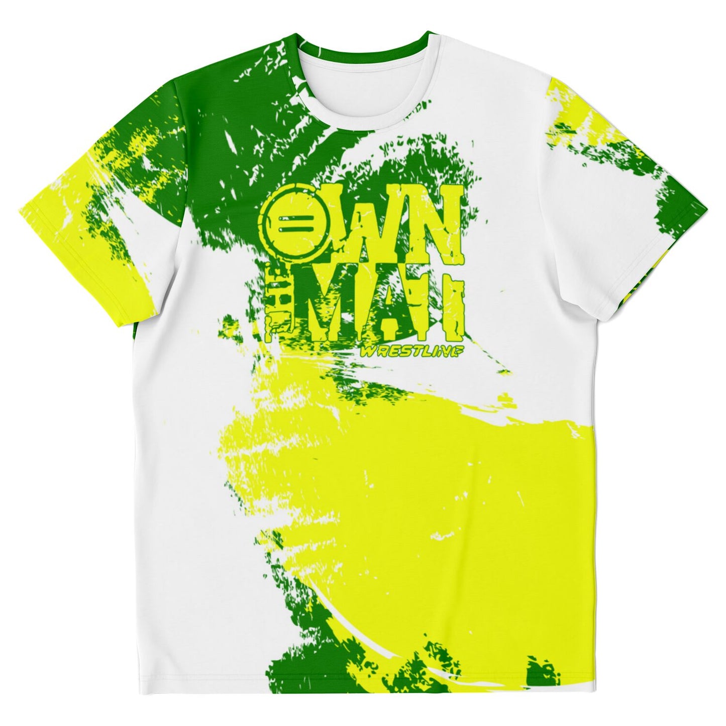 4Wrestlers Green Lime-Green Splatter Wormens Wrestling All Over Print T-shirt